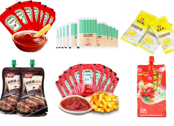 自动化酱料包装机定制销售-全自动酱料包装机设备生产流水线样品图